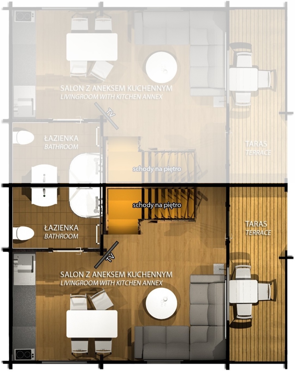 Zweigeschossiges Ferienhaus